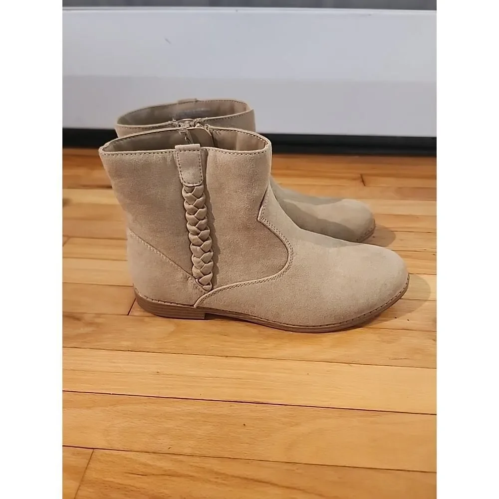 Girls' Tan Boots Zipper Booties Children's Place - SIZE 6